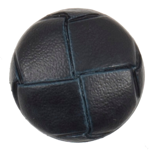 Navy woven leather-look football button