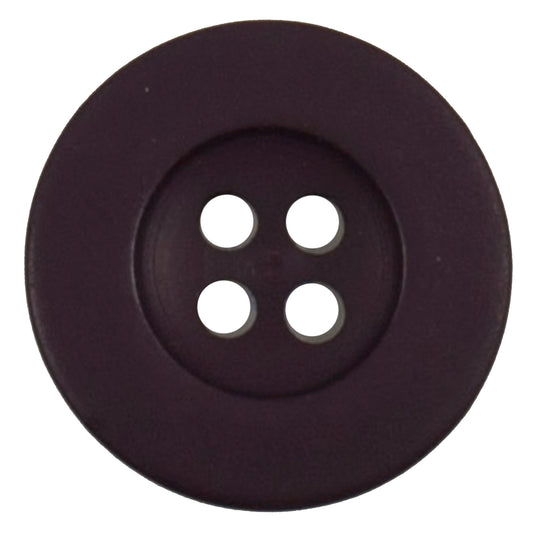 Dark navy matt four-hole button with wide rim