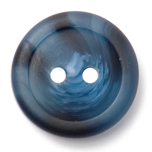 Blue marbled two-hole button