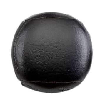 Black leather-look shank button