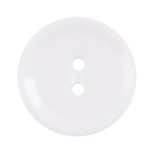 Round white two-hole button