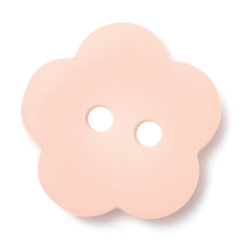 Pale pink flower-shaped two-hole button