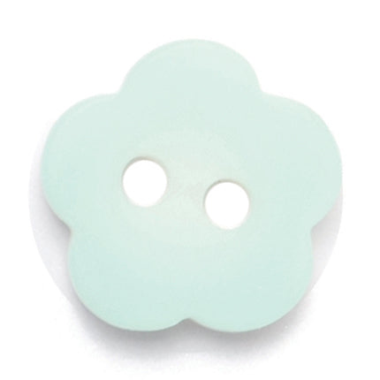 Mint green flower-shaped two-hole button
