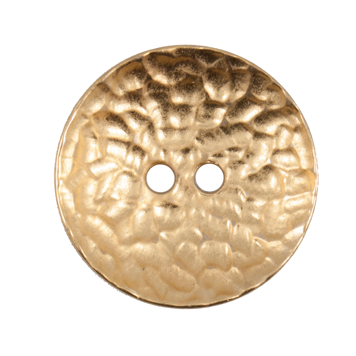 Gold hammered-effect two-hole button
