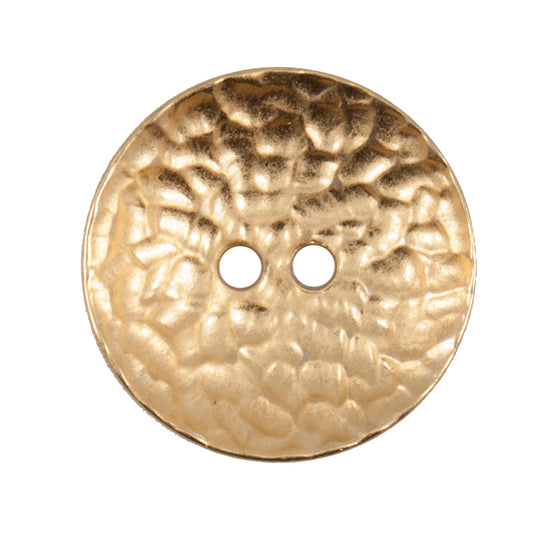Gold hammered-effect two-hole button