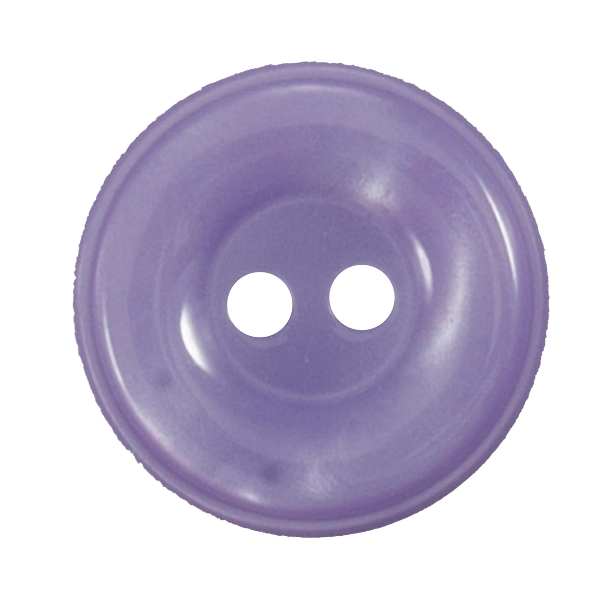 Lilac round 2-hole button with a raised rim