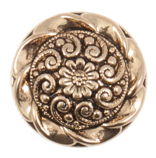 Gold Tone Ornate Floral 18mm buttons by Vogue Star