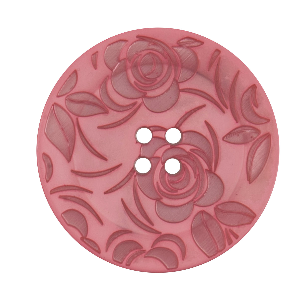 Dusky Pink Engraved Rose 34mm button by Vogue Star