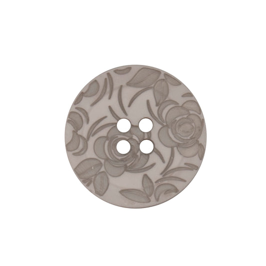 Grey Engraved Rose 22mm buttons by Vogue Star