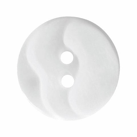 White button with a pearly sheen