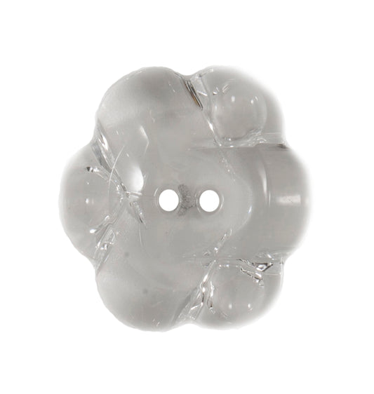 Clear flower-shaped button