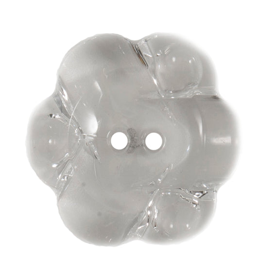 Clear flower-shaped button