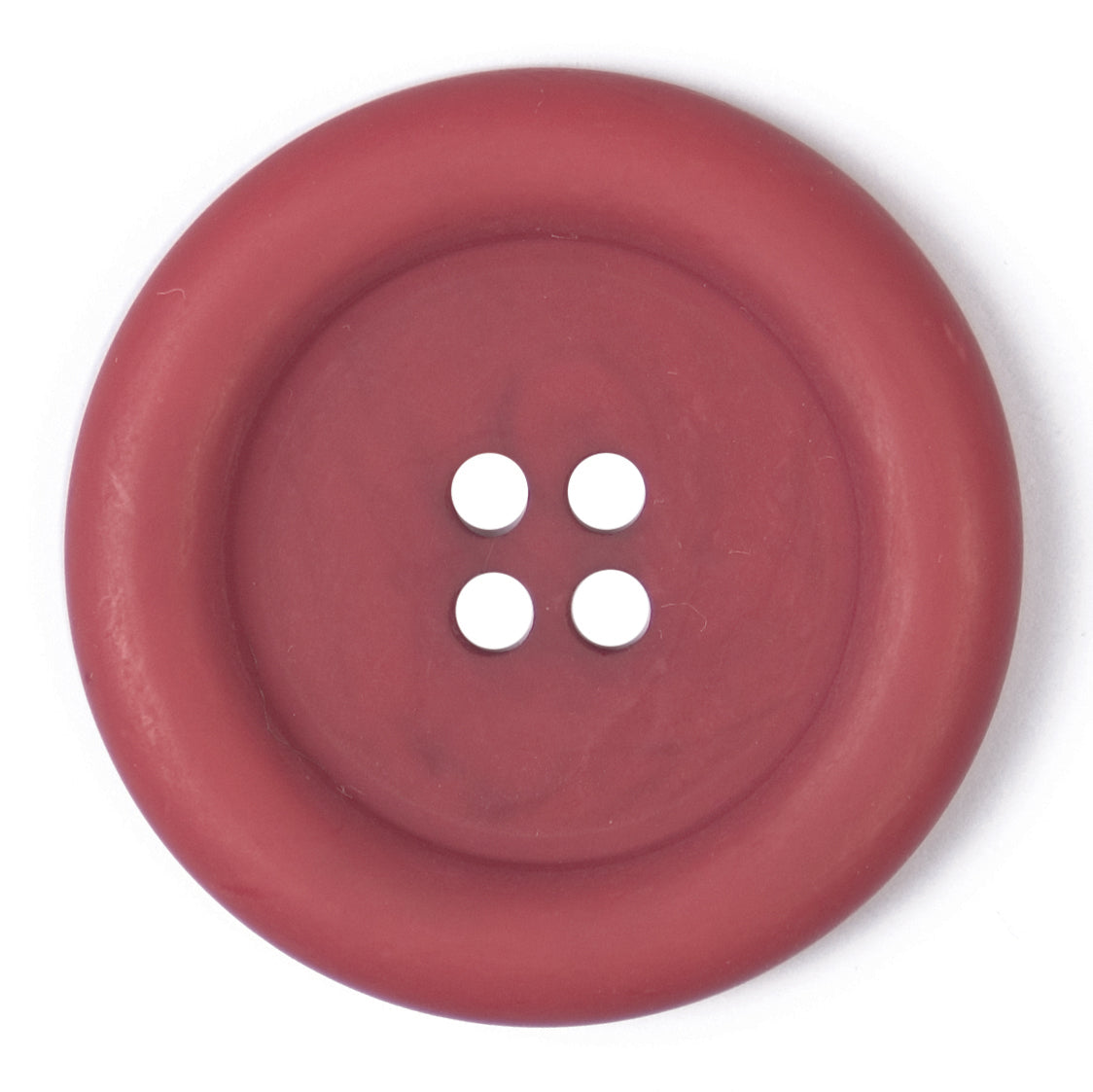 Dusky rose button with a wide raised rim