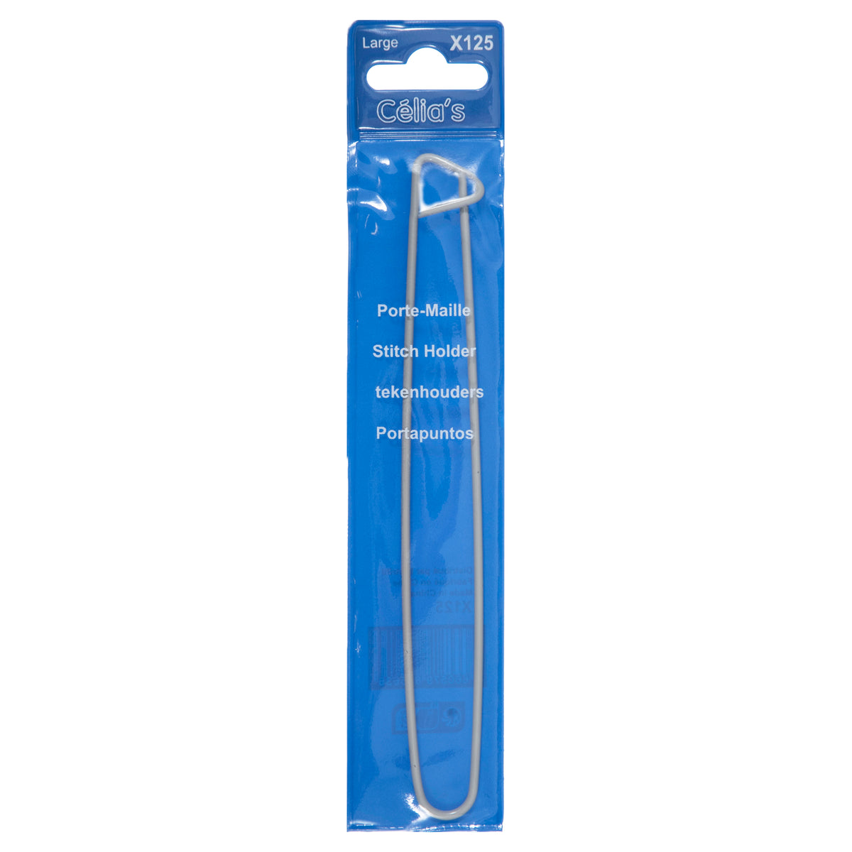 Large metal knitting stitch holder in a pack