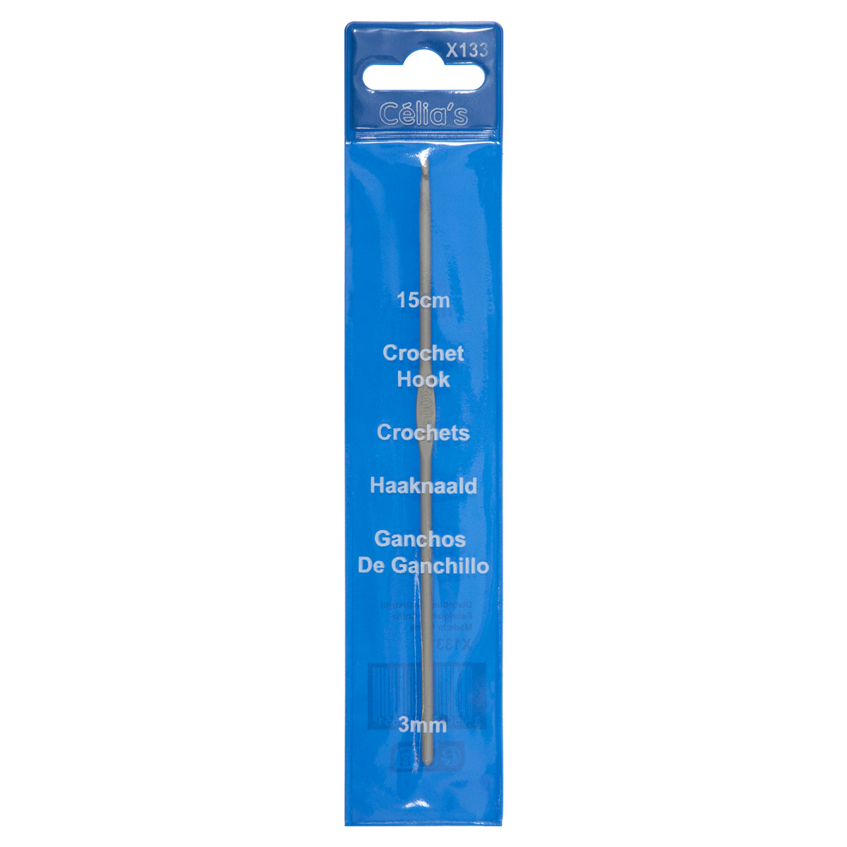 3mm Aluminium crochet hook in a blue pack