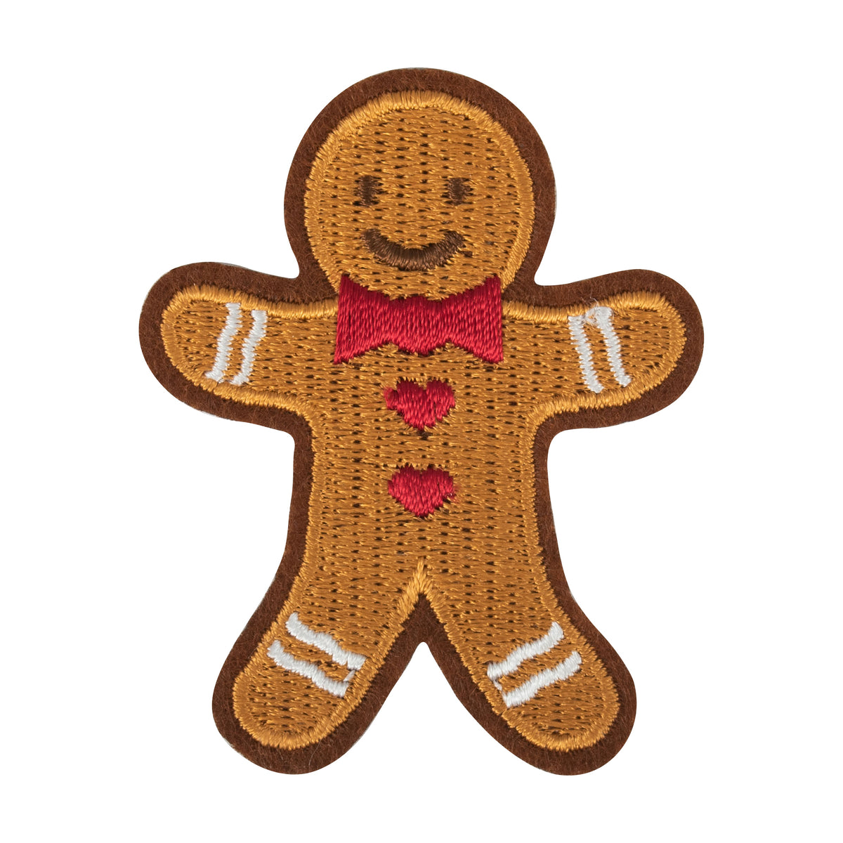 Gingerbread Man Christmas embroidered iron-on motif