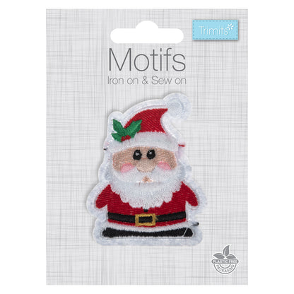 Father Christmas Christmas embroidered iron-on motif
