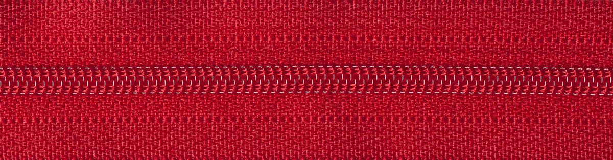 Red YKK lightweight open end zip, 25cm