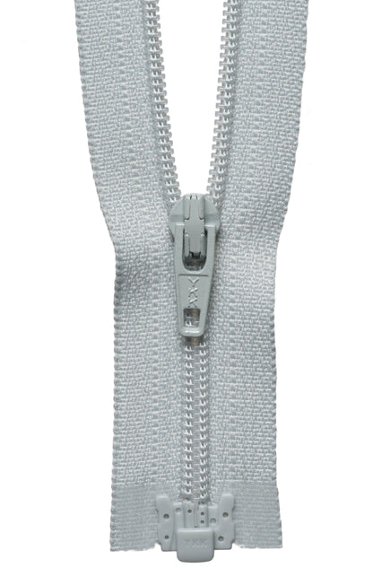 Pale Grey YKK lightweight open end zip, 25cm