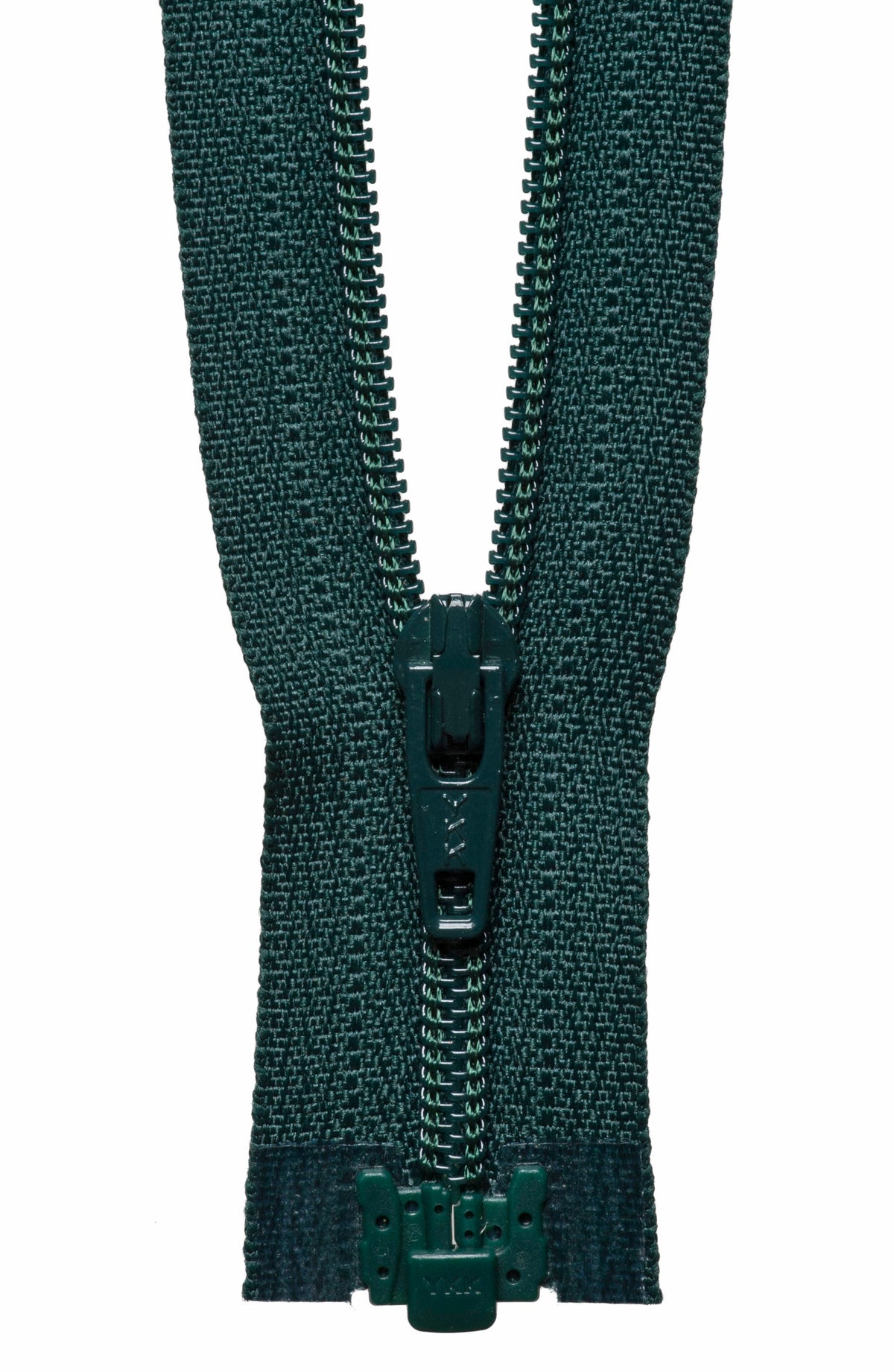 Forest Green YKK lightweight open end zip, 25cm