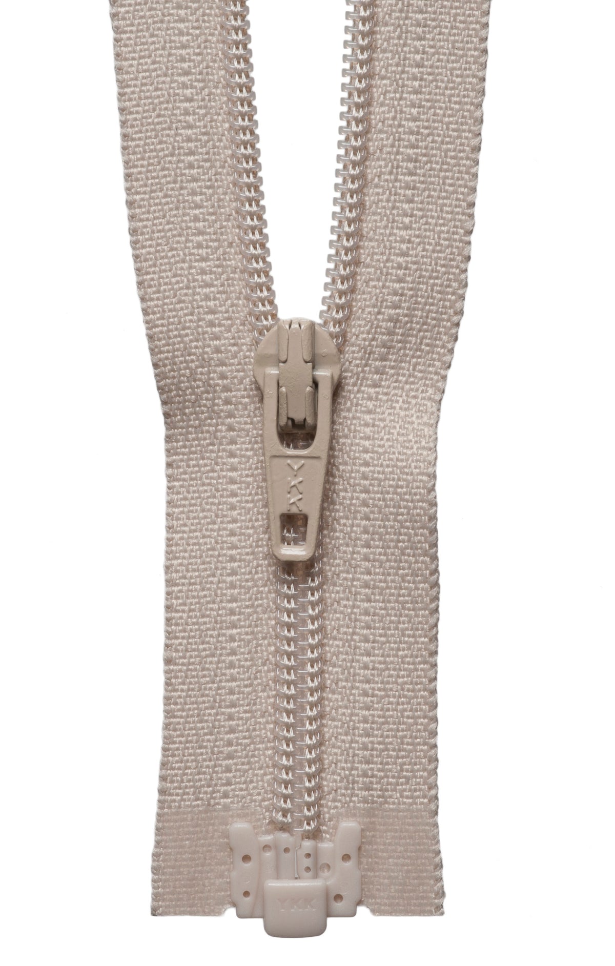 Beige YKK lightweight open end zip