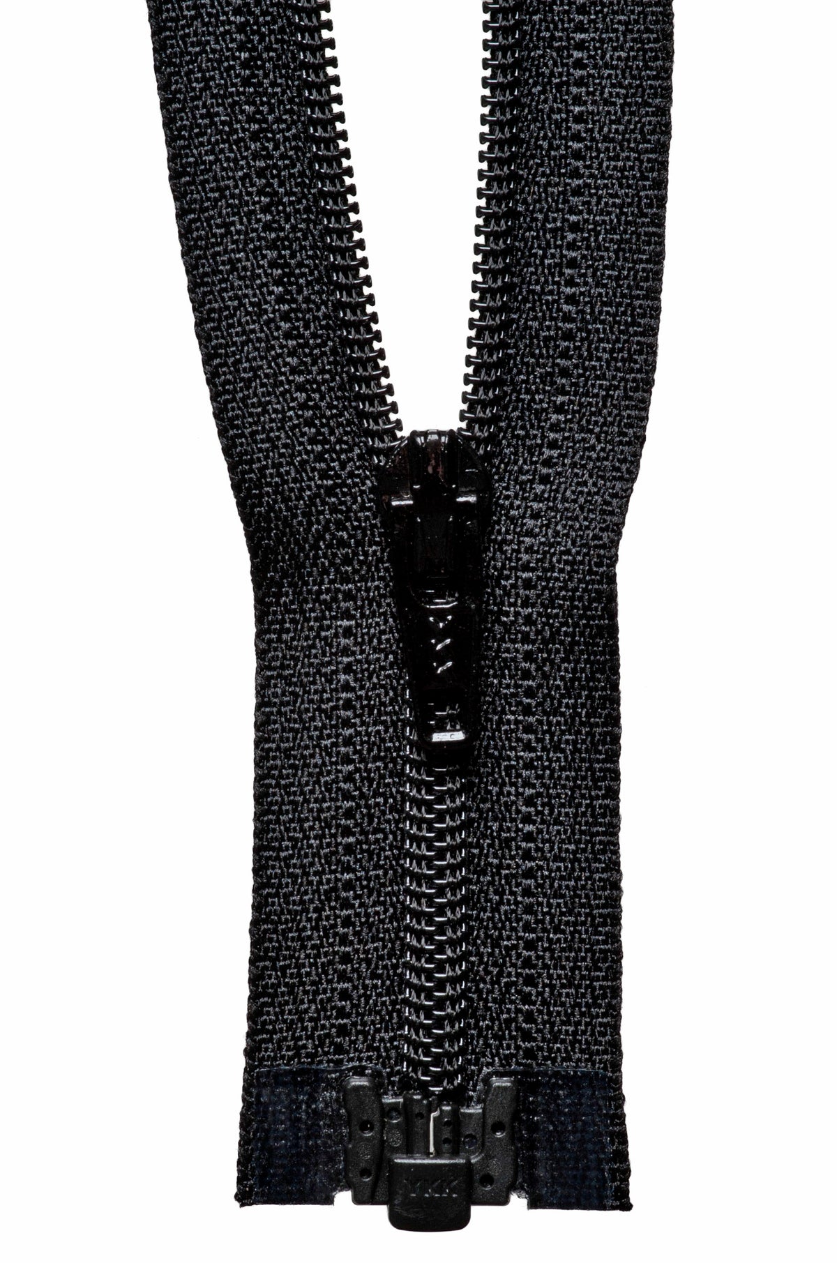 Black YKK lightweight open end zip