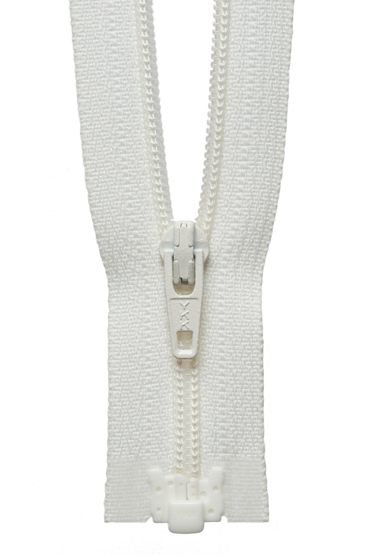 Cream YKK lightweight open end zip, 41cm