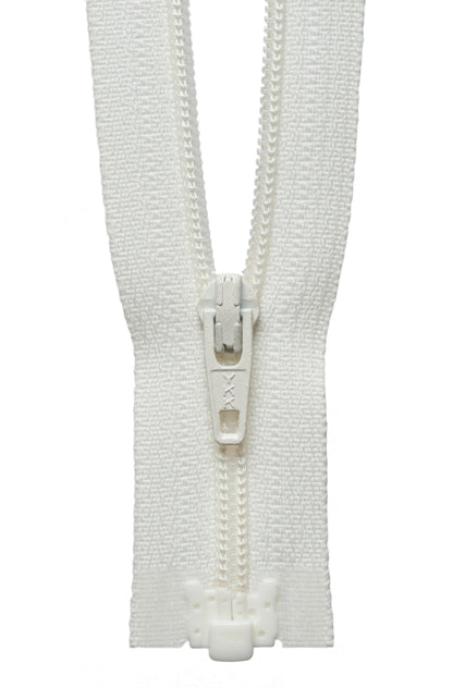 Cream YKK lightweight open end zip, 41cm