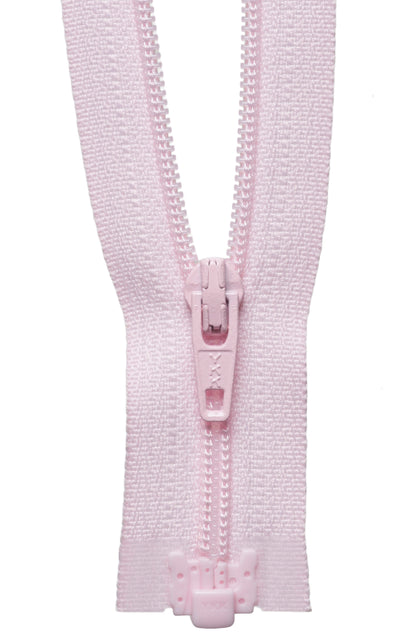 Light Pink YKK lightweight open end zip, 41cm