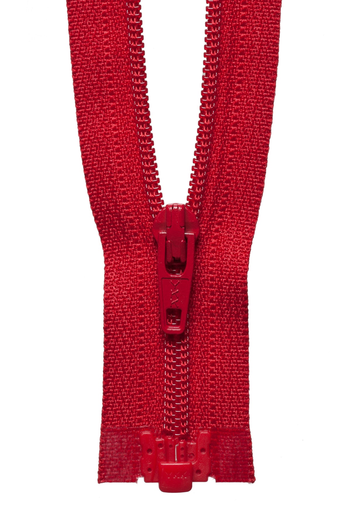 Red YKK lightweight open end zip, 41cm