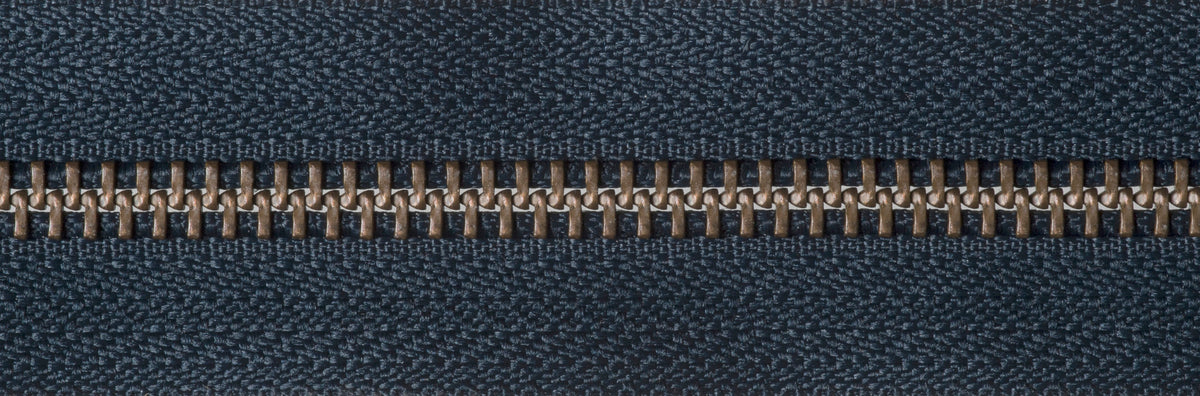 Dark Navy YKK metal tooth open end zip, 71cm