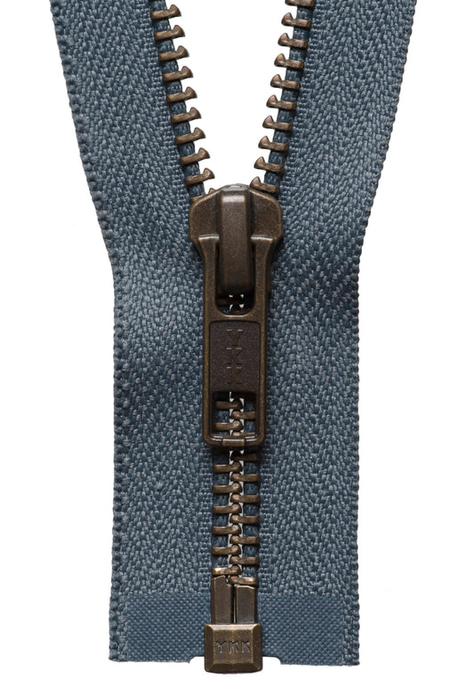 Dark Grey YKK metal tooth open end zip, 71cm
