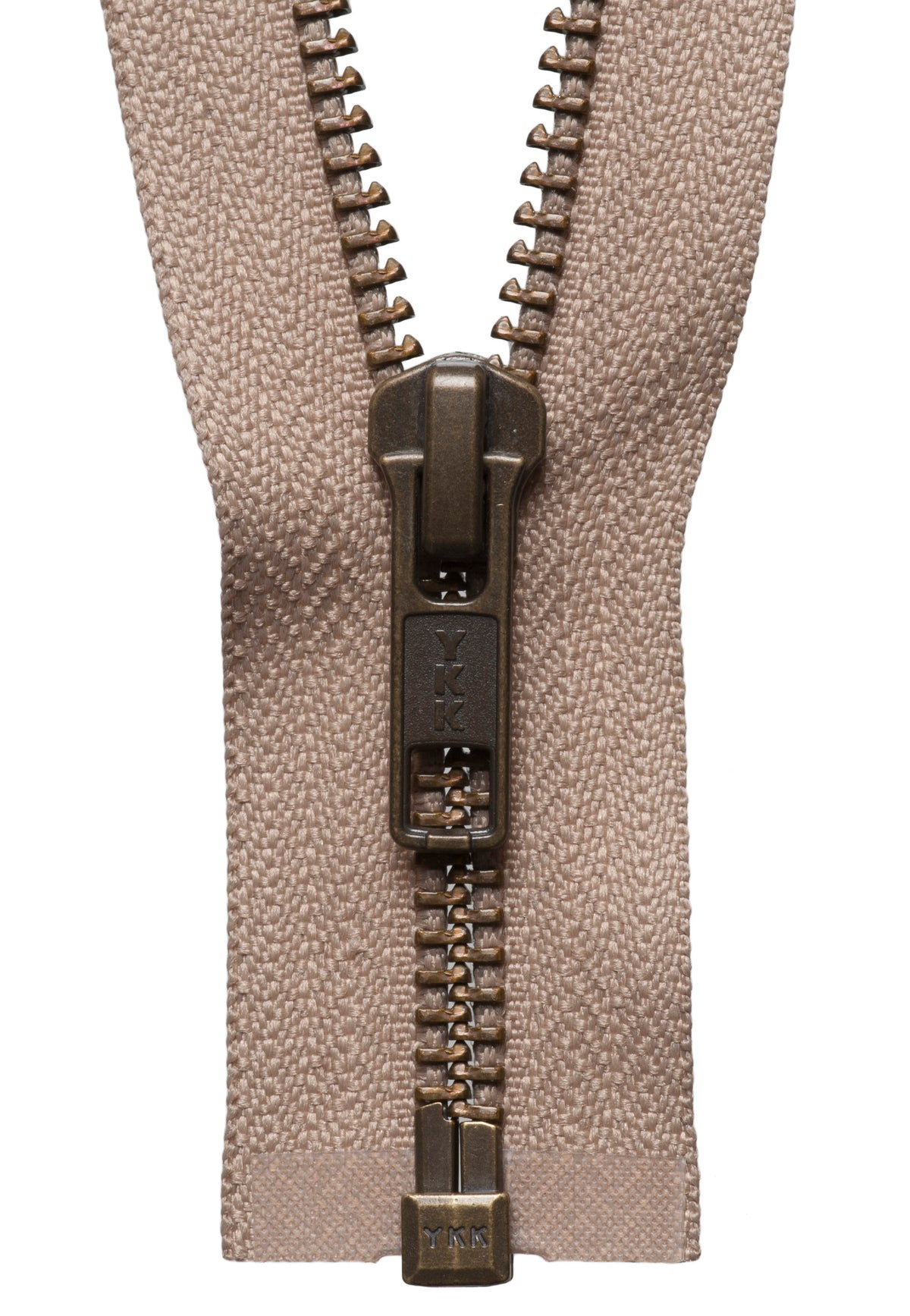Fawn YKK metal tooth open end zip