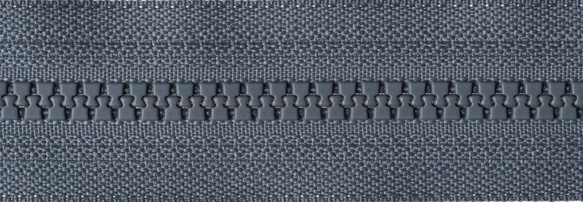 Dark Grey YKK Vislon chunky plastic open end zip