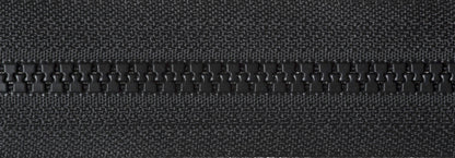 Black YKK Vislon chunky plastic open end zip