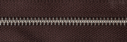 Brown YKK nickel free metal open end zip, 41cm