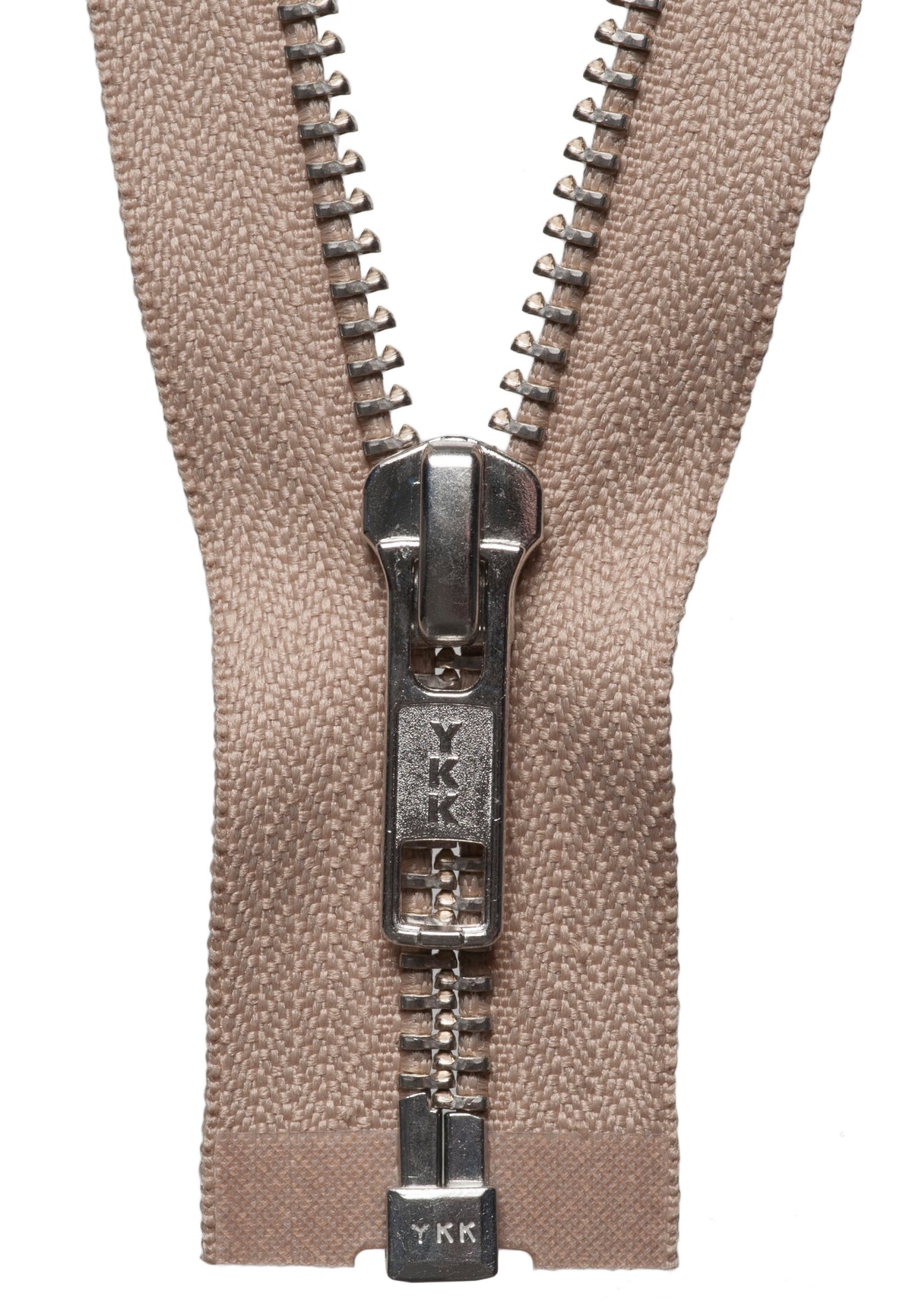 Fawn YKK nickel free metal open end zip, 71cm