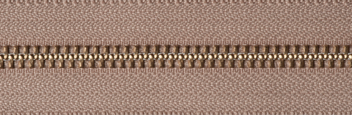 Fawn YKK brass metal open end zip, 61cm
