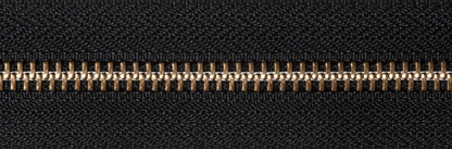 Black YKK brass metal open end zip, 71cm