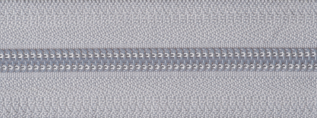 YKK 25cm silver open-ended nylon zip