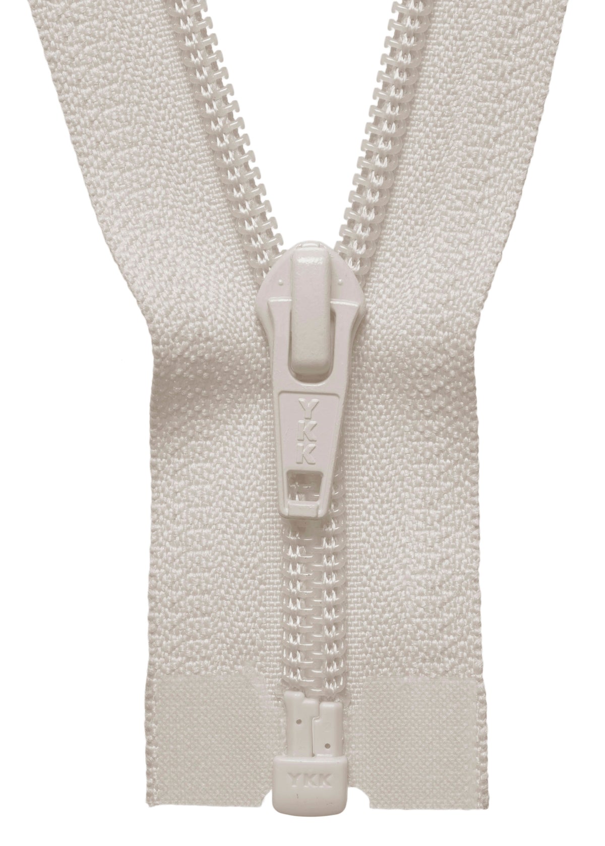 Ivory YKK nylon open end zip, 36cm long