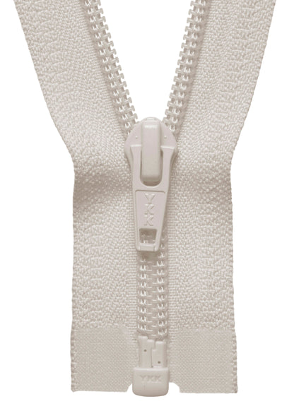 Ivory YKK nylon open end zip, 36cm long