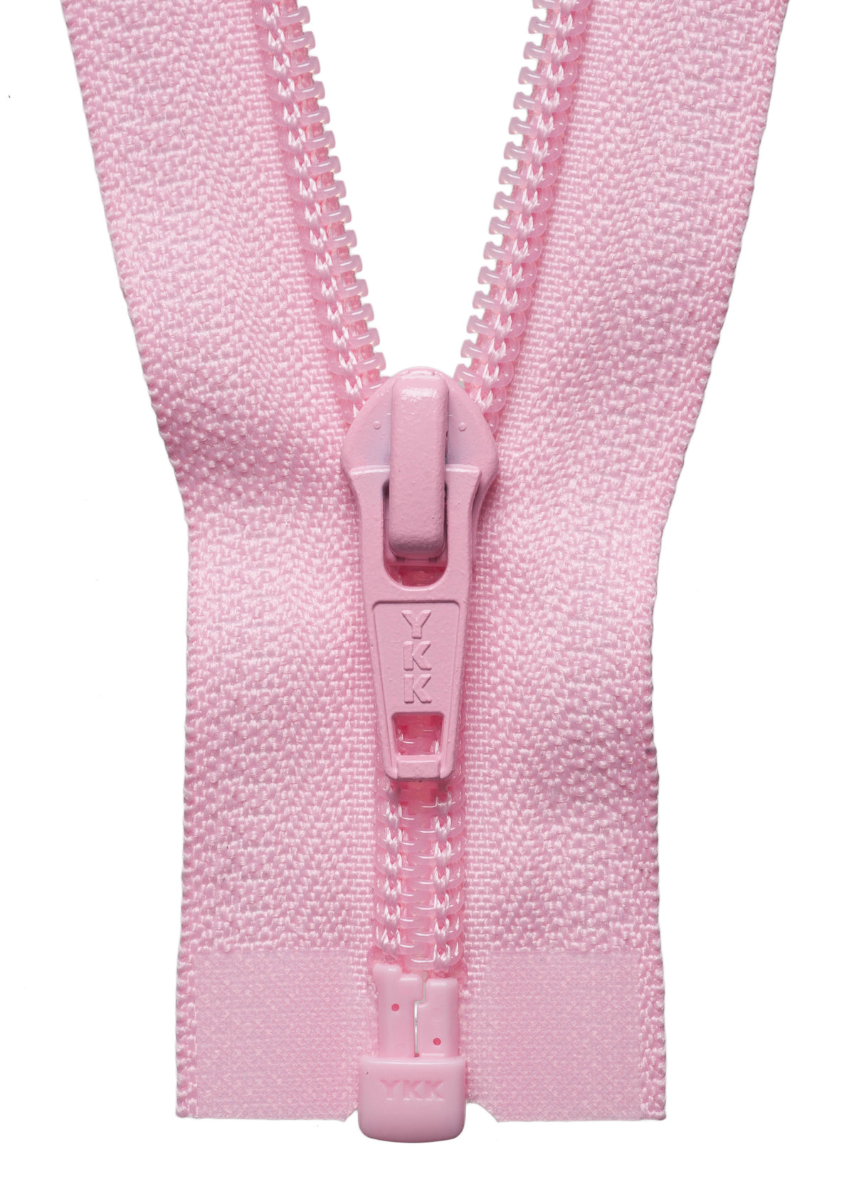 YKK mid pink nylon open end zip, 41cm