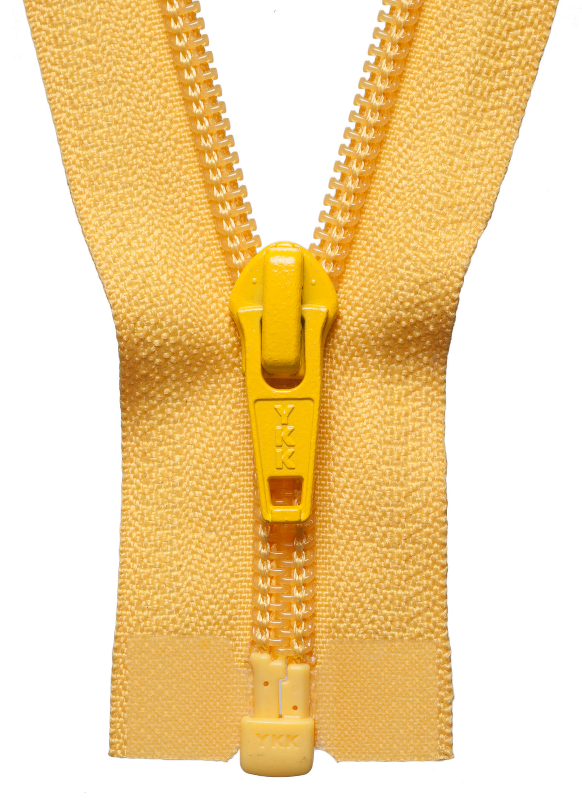 YKK yellow gold 46cm nylon open-end zip
