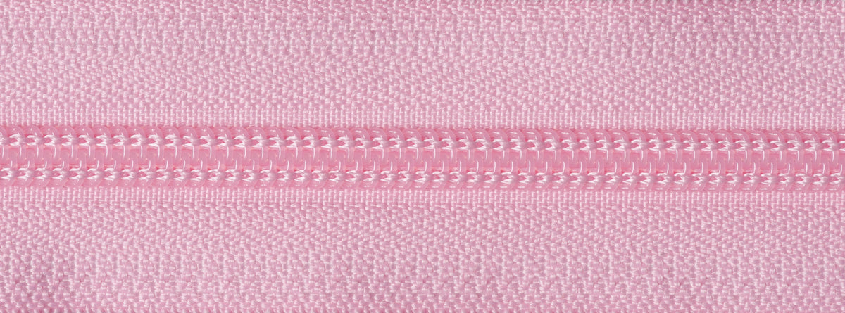 YKK mid pink nylon open end zip, 46cm