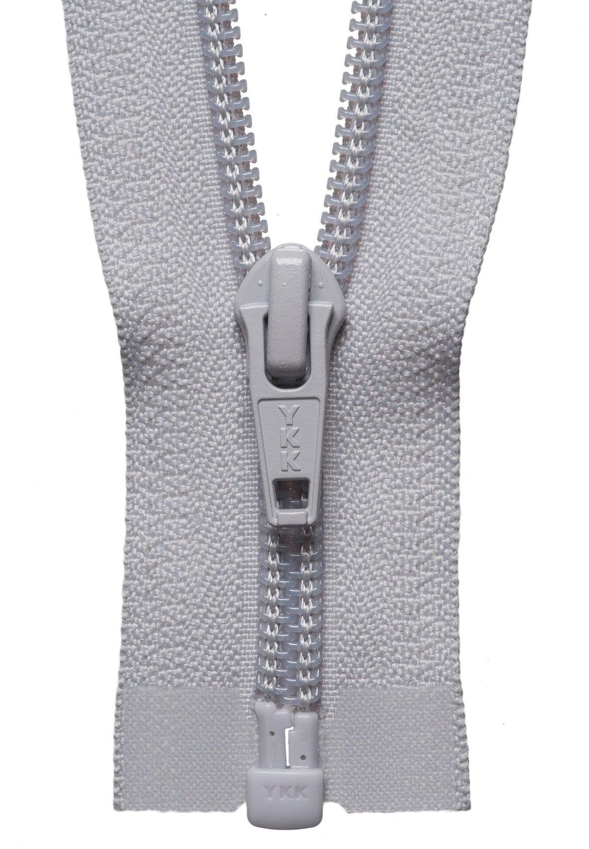 Silver YKK nylon open end zip, 61cm