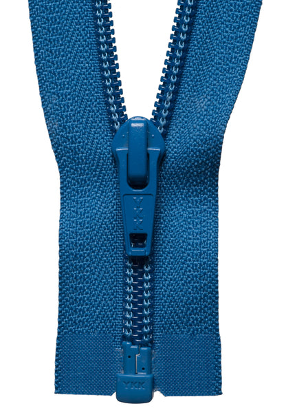 Saxe Blue YKK nylon open end zip, 61cm