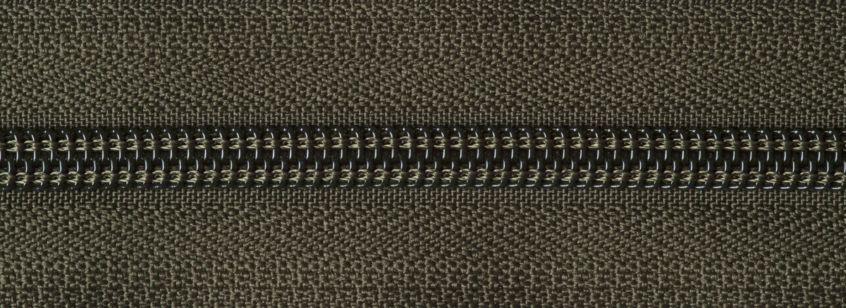 Khaki YKK nylon open end zip, 61cm