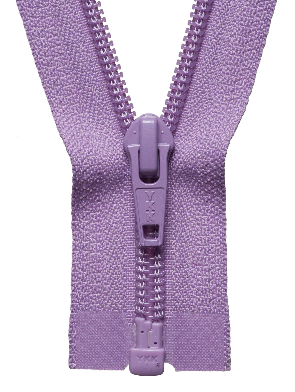 YKK light orchid nylon open end zip, 76cm