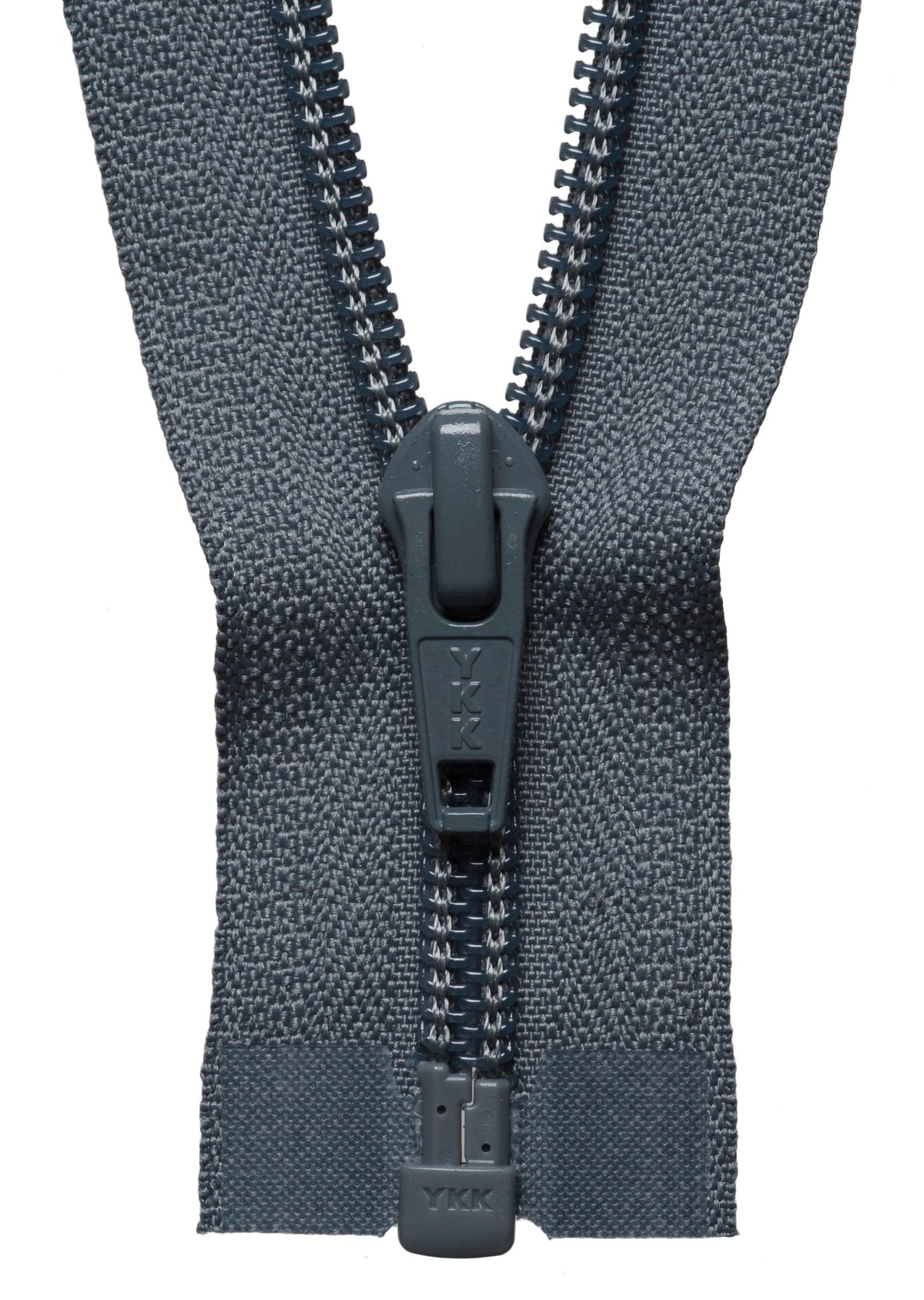 YKK dark grey nylon open end zip, 76cm